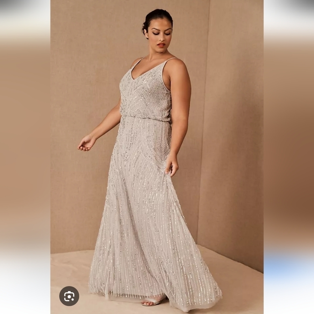 BHLDN Anthropology Fidelia Heavily Beaded Maxi Dress In Grey size 4 NWOT - Picture 15 of 15